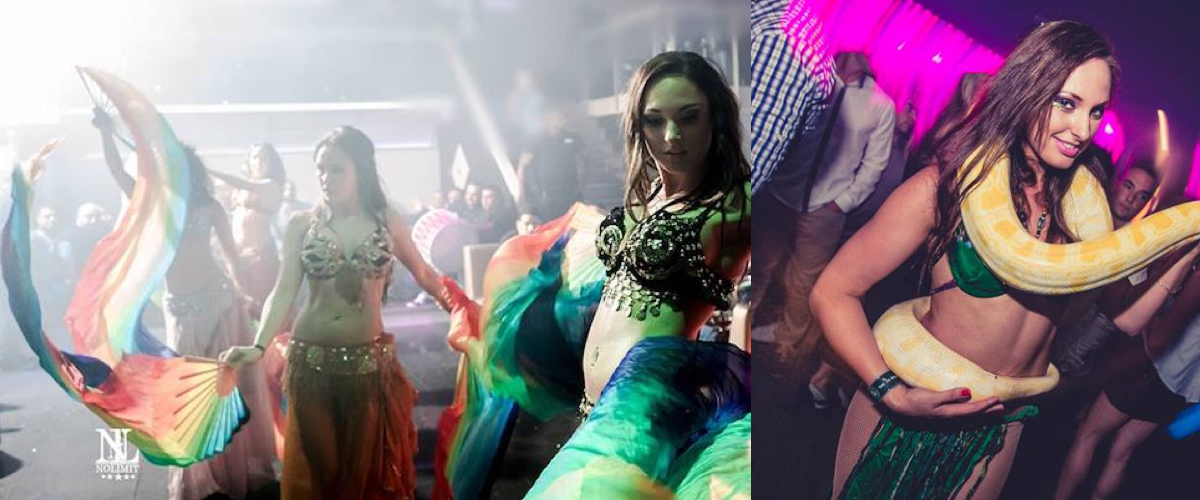 Slangendans voor party met een Arabisch Thema